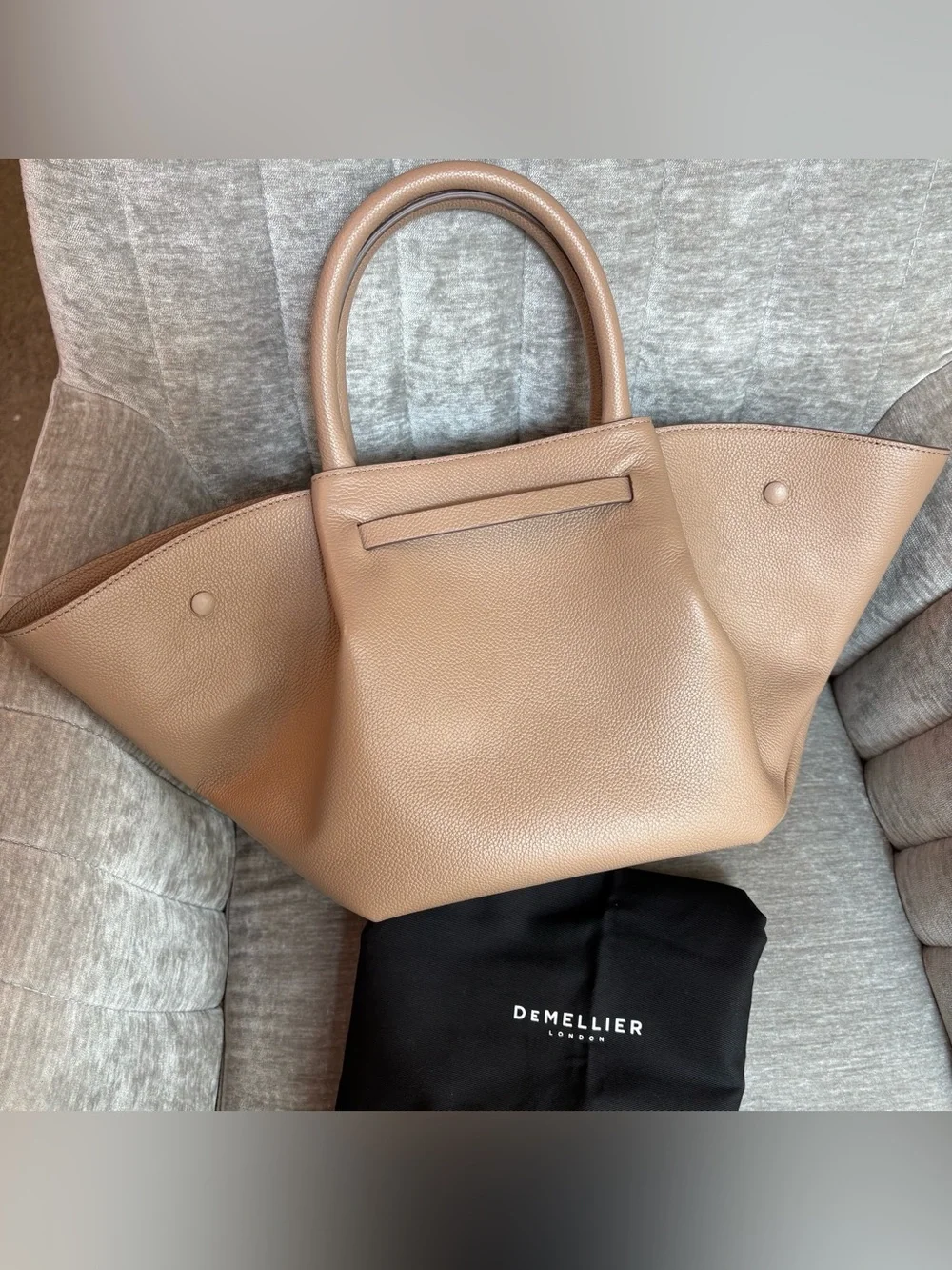 Demellier Midi New York Tote, Dark Sand